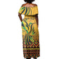 Personalized Black Jamaican Independence Day 1962 Off Shoulder Maxi Dress Jumieka Streamertail Reggae Pattern LT01