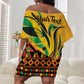 Personalized Black Jamaican Independence Day 1962 Off Shoulder Short Dress Jumieka Streamertail Reggae Pattern LT01