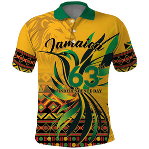 Personalized Black Jamaican Independence Day 1962 Polo Shirt Jumieka Streamertail Reggae Pattern LT01