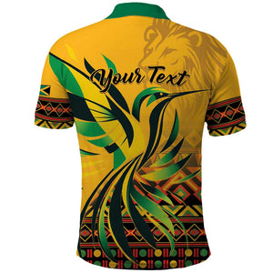 Personalized Black Jamaican Independence Day 1962 Polo Shirt Jumieka Streamertail Reggae Pattern LT01