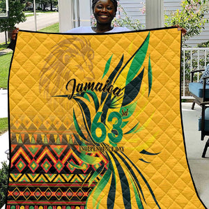 Black Jamaican Independence Day 1962 Quilt Jumieka Streamertail Reggae Pattern LT01