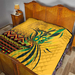 Black Jamaican Independence Day 1962 Quilt Jumieka Streamertail Reggae Pattern LT01