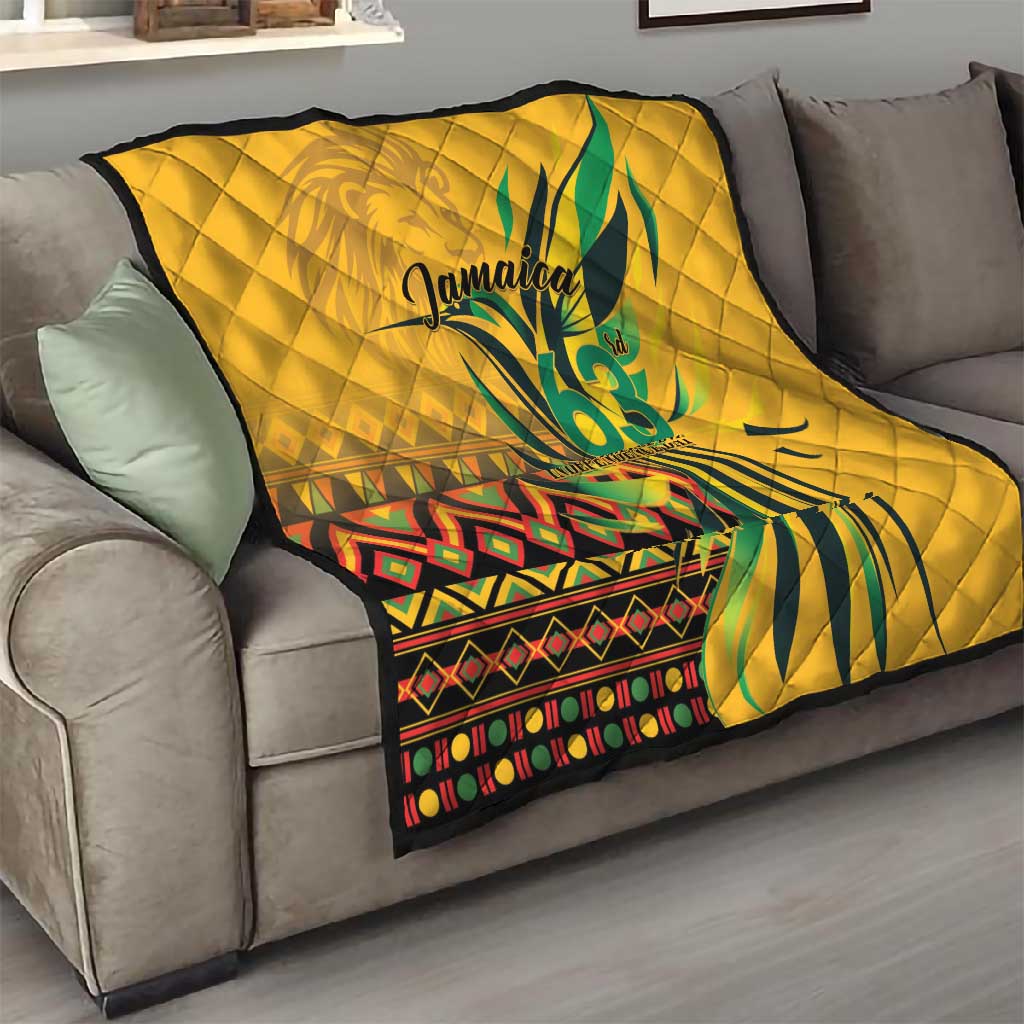 Black Jamaican Independence Day 1962 Quilt Jumieka Streamertail Reggae Pattern LT01