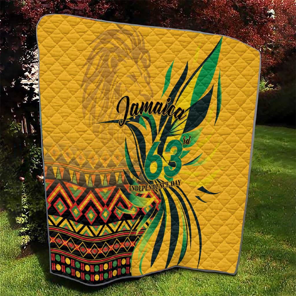 Black Jamaican Independence Day 1962 Quilt Jumieka Streamertail Reggae Pattern LT01