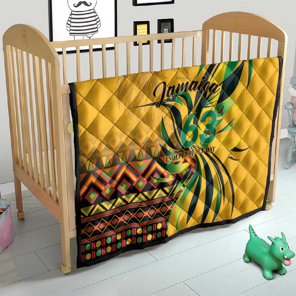 Black Jamaican Independence Day 1962 Quilt Jumieka Streamertail Reggae Pattern LT01