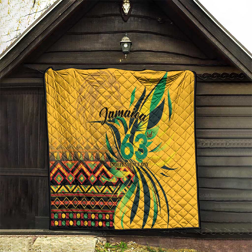Black Jamaican Independence Day 1962 Quilt Jumieka Streamertail Reggae Pattern LT01