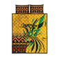 Black Jamaican Independence Day 1962 Quilt Bed Set Jumieka Streamertail Reggae Pattern LT01