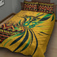 Black Jamaican Independence Day 1962 Quilt Bed Set Jumieka Streamertail Reggae Pattern LT01