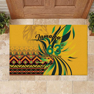 Black Jamaican Independence Day 1962 Rubber Doormat Jumieka Streamertail Reggae Pattern LT01