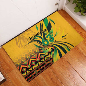 Black Jamaican Independence Day 1962 Rubber Doormat Jumieka Streamertail Reggae Pattern LT01