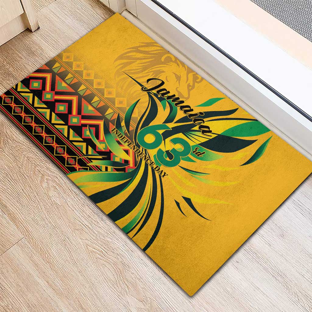 Black Jamaican Independence Day 1962 Rubber Doormat Jumieka Streamertail Reggae Pattern LT01