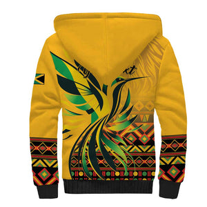 Personalized Black Jamaican Independence Day 1962 Sherpa Hoodie Jumieka Streamertail Reggae Pattern LT01