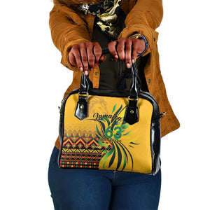 Black Jamaican Independence Day 1962 Shoulder Handbag Jumieka Streamertail Reggae Pattern LT01