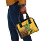 Black Jamaican Independence Day 1962 Shoulder Handbag Jumieka Streamertail Reggae Pattern LT01