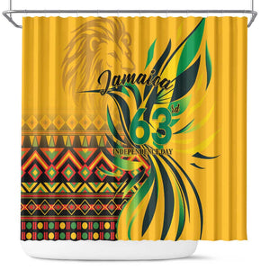 Black Jamaican Independence Day 1962 Shower Curtain Jumieka Streamertail Reggae Pattern LT01