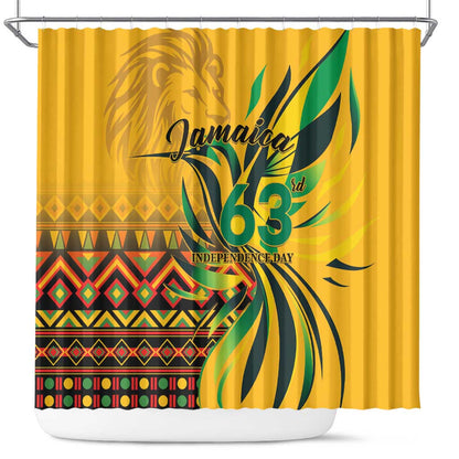 Black Jamaican Independence Day 1962 Shower Curtain Jumieka Streamertail Reggae Pattern LT01