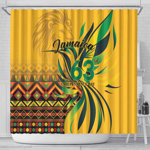 Black Jamaican Independence Day 1962 Shower Curtain Jumieka Streamertail Reggae Pattern LT01