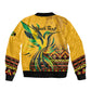 Personalized Black Jamaican Independence Day 1962 Sleeve Zip Bomber Jacket Jumieka Streamertail Reggae Pattern LT01