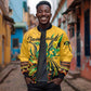 Personalized Black Jamaican Independence Day 1962 Sleeve Zip Bomber Jacket Jumieka Streamertail Reggae Pattern LT01