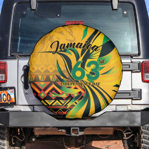 Black Jamaican Independence Day 1962 Spare Tire Cover Jumieka Streamertail Reggae Pattern LT01
