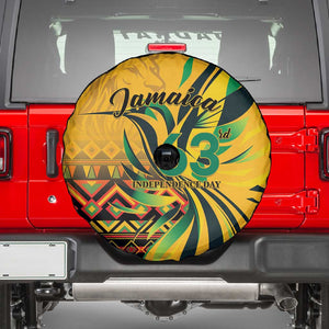 Black Jamaican Independence Day 1962 Spare Tire Cover Jumieka Streamertail Reggae Pattern LT01