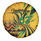Black Jamaican Independence Day 1962 Spare Tire Cover Jumieka Streamertail Reggae Pattern LT01