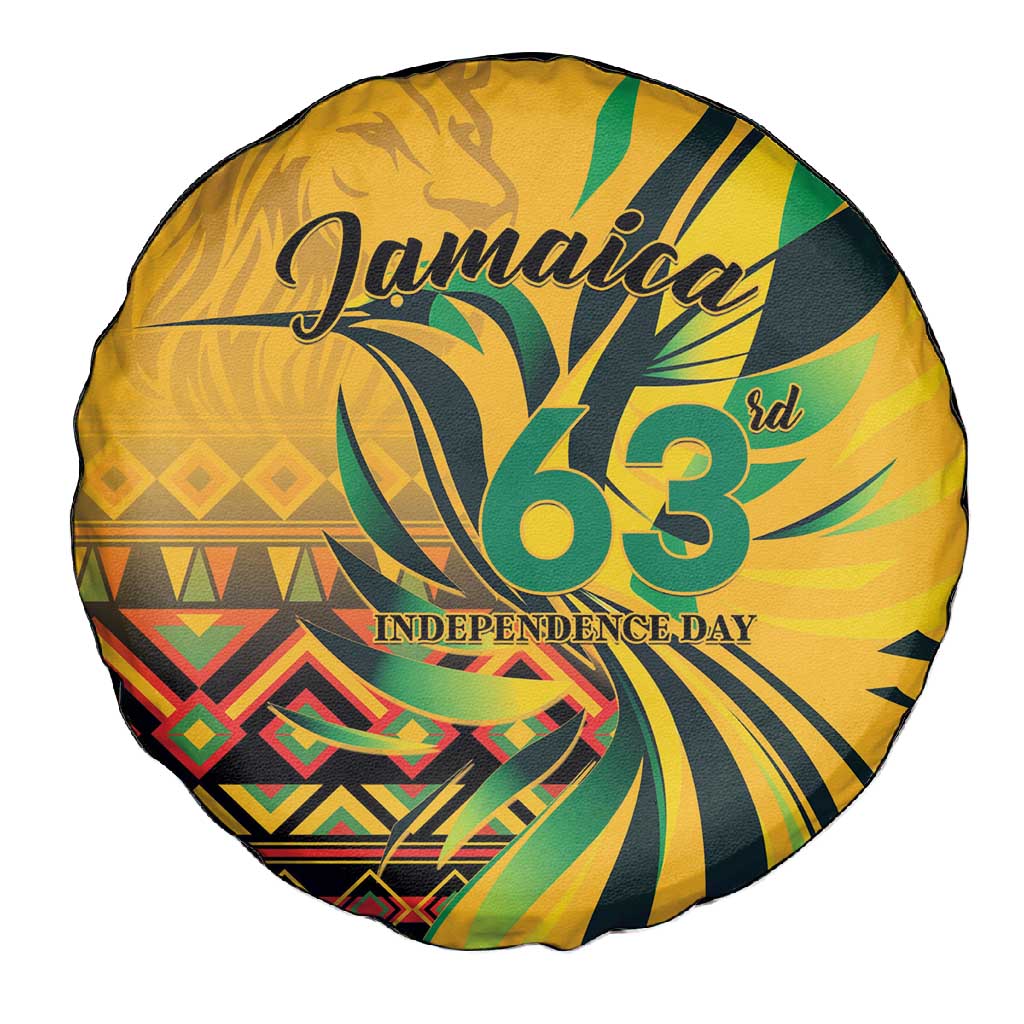 Black Jamaican Independence Day 1962 Spare Tire Cover Jumieka Streamertail Reggae Pattern LT01