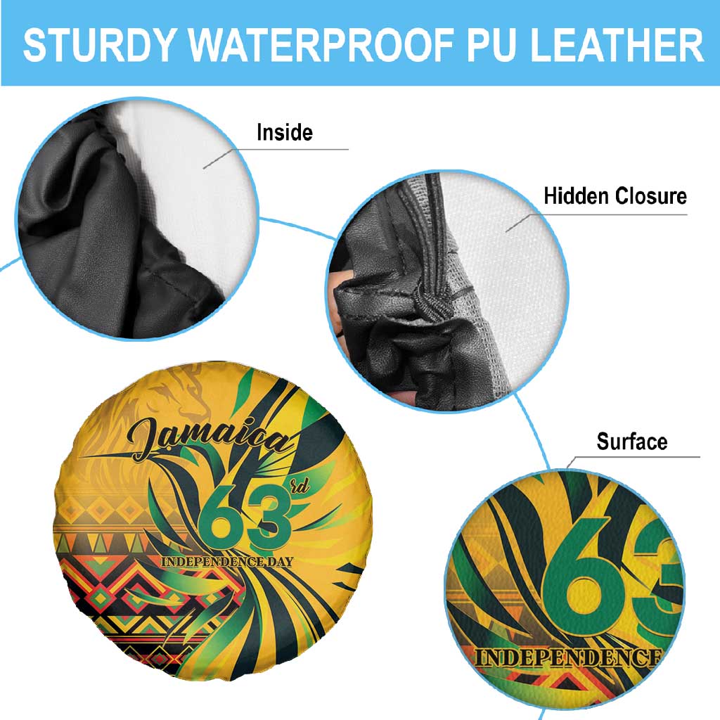 Black Jamaican Independence Day 1962 Spare Tire Cover Jumieka Streamertail Reggae Pattern LT01
