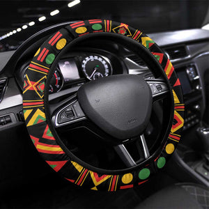 Black Jamaican Independence Day 1962 Steering Wheel Cover Jumieka Streamertail Reggae Pattern LT01