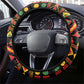 Black Jamaican Independence Day 1962 Steering Wheel Cover Jumieka Streamertail Reggae Pattern LT01