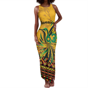 Personalized Black Jamaican Independence Day 1962 Tank Maxi Dress Jumieka Streamertail Reggae Pattern LT01