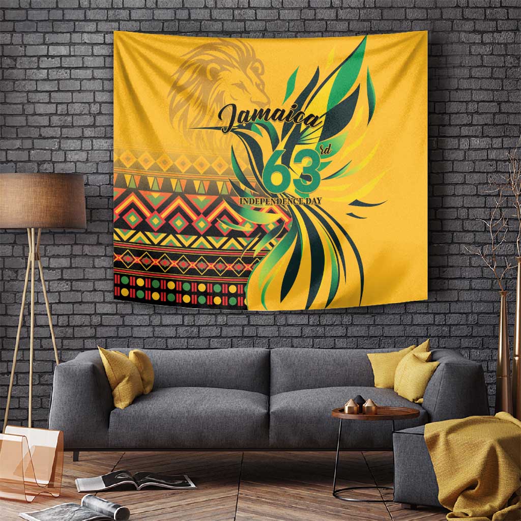 Black Jamaican Independence Day 1962 Tapestry Jumieka Streamertail Reggae Pattern LT01