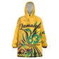 Personalized Black Jamaican Independence Day 1962 Wearable Blanket Hoodie Jumieka Streamertail Reggae Pattern LT01