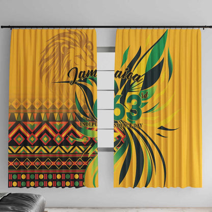 Black Jamaican Independence Day 1962 Window Curtain Jumieka Streamertail Reggae Pattern LT01