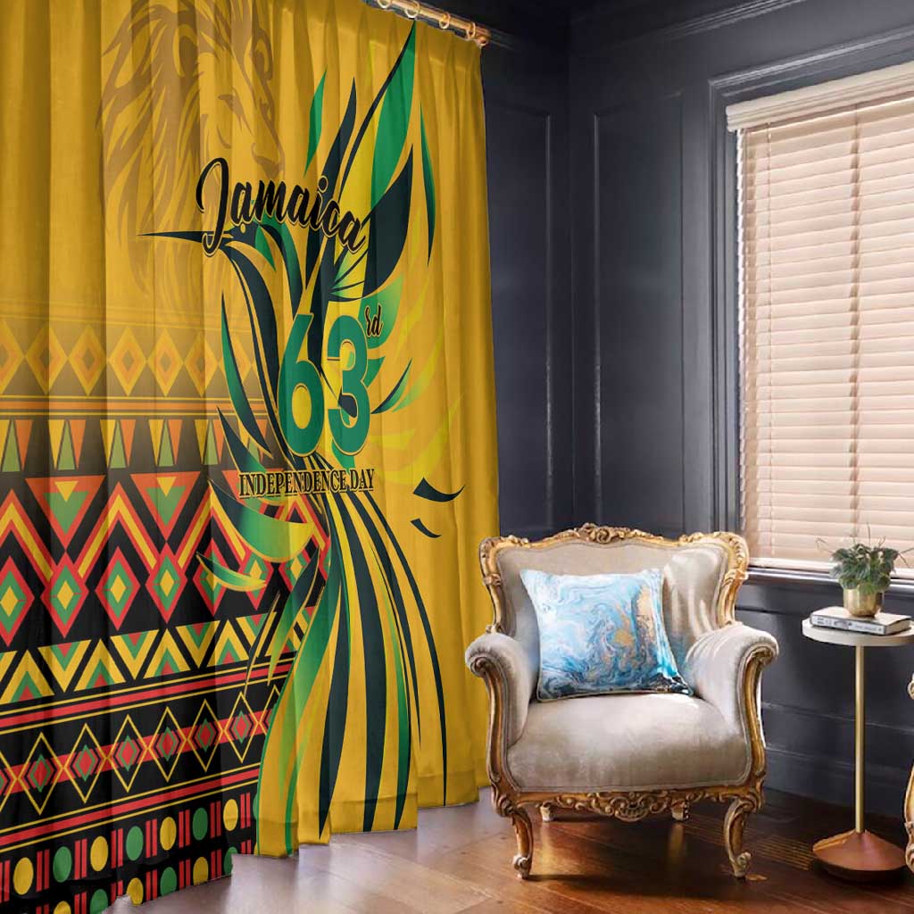 Black Jamaican Independence Day 1962 Window Curtain Jumieka Streamertail Reggae Pattern LT01