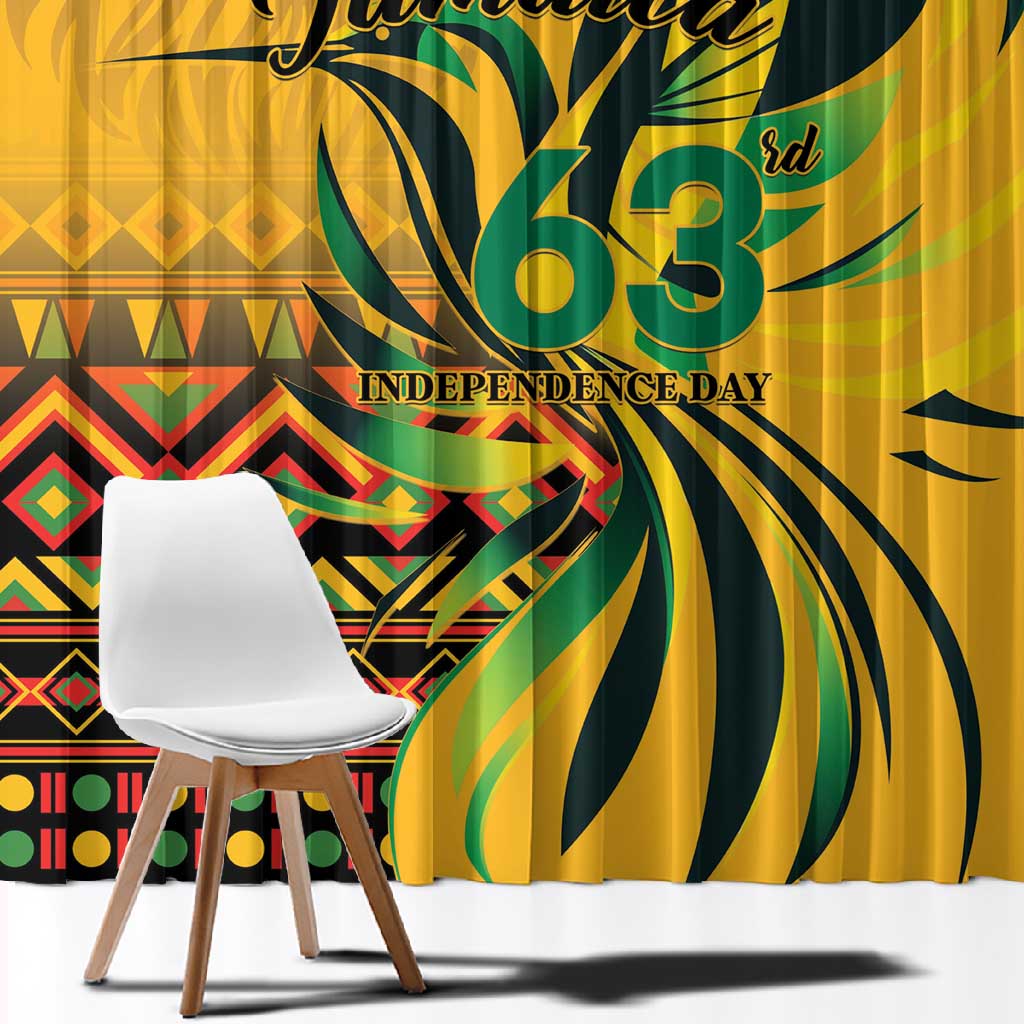 Black Jamaican Independence Day 1962 Window Curtain Jumieka Streamertail Reggae Pattern LT01