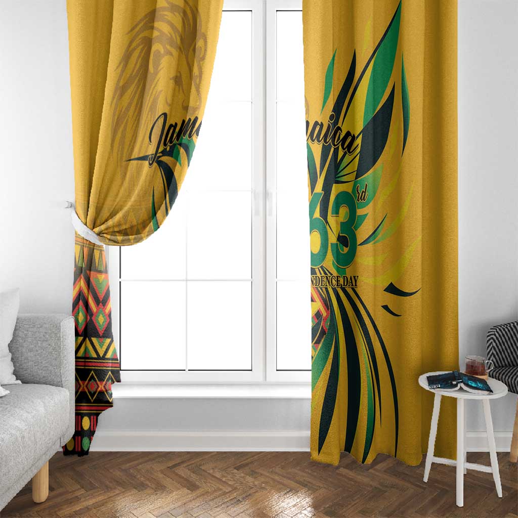 Black Jamaican Independence Day 1962 Window Curtain Jumieka Streamertail Reggae Pattern LT01