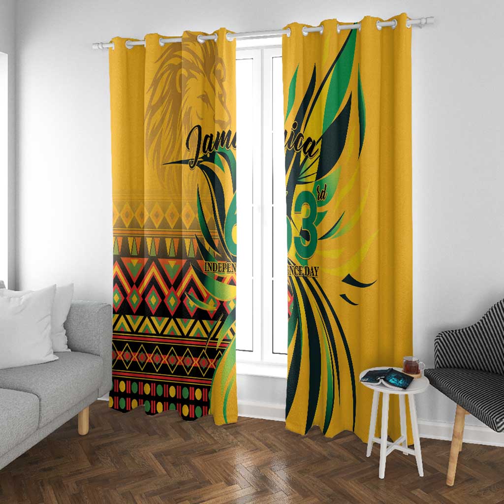 Black Jamaican Independence Day 1962 Window Curtain Jumieka Streamertail Reggae Pattern LT01