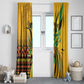 Black Jamaican Independence Day 1962 Window Curtain Jumieka Streamertail Reggae Pattern LT01