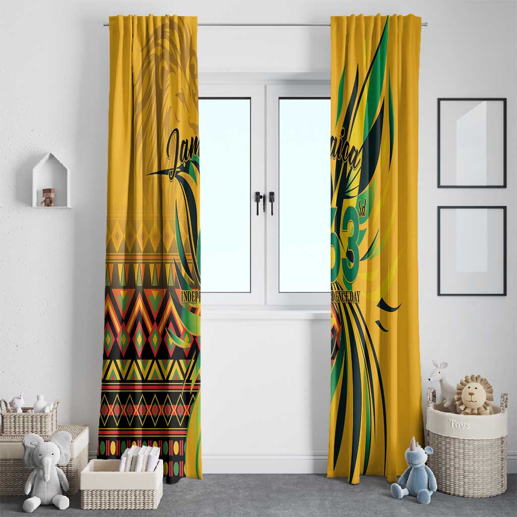 Black Jamaican Independence Day 1962 Window Curtain Jumieka Streamertail Reggae Pattern LT01