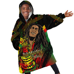 The Father of Reggae KId Wearable Blanket Hoodie - Legendary Birthday Tribute