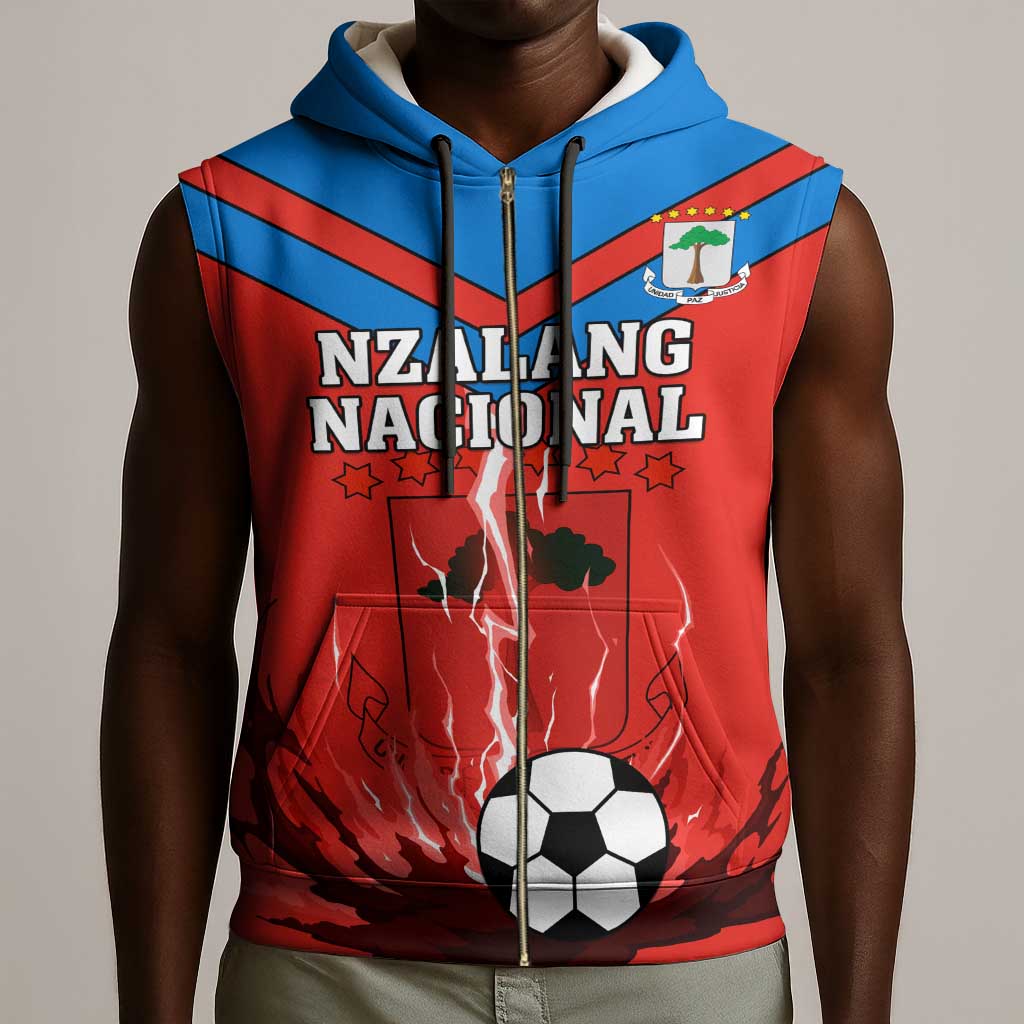 Support Nzalang Nacional - Equatorial Guinea Football Sleeveless Zip Hoodie - African Pride
