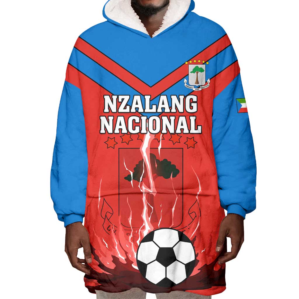 Support Nzalang Nacional - Equatorial Guinea Football Wearable Blanket Hoodie