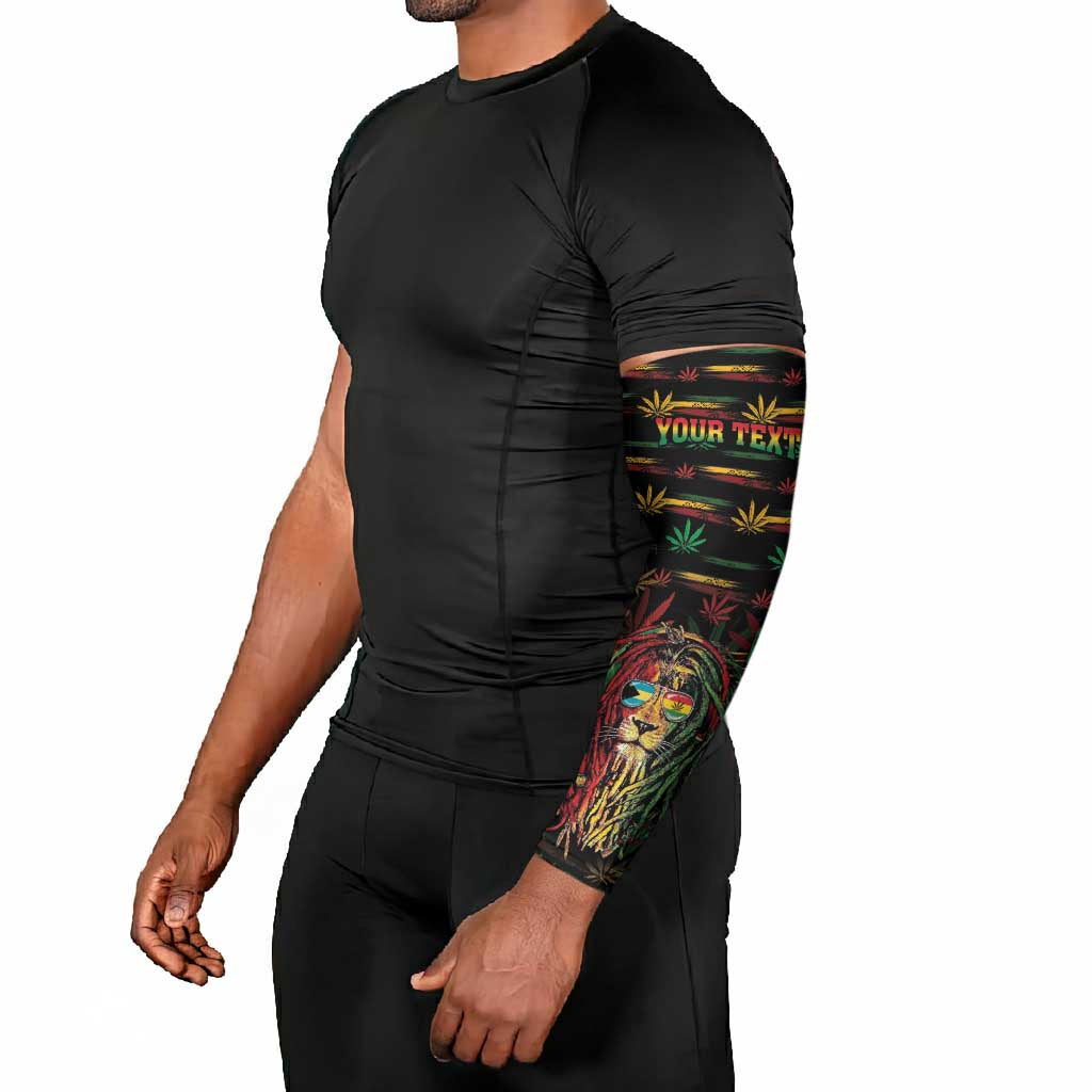 Personalized The Bahamas One Love Reggae Lion Arm Sleeves Caribbean Reggae Spirit