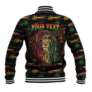 Personalized The Bahamas One Love Reggae Lion Baseball Jacket Caribbean Reggae Spirit