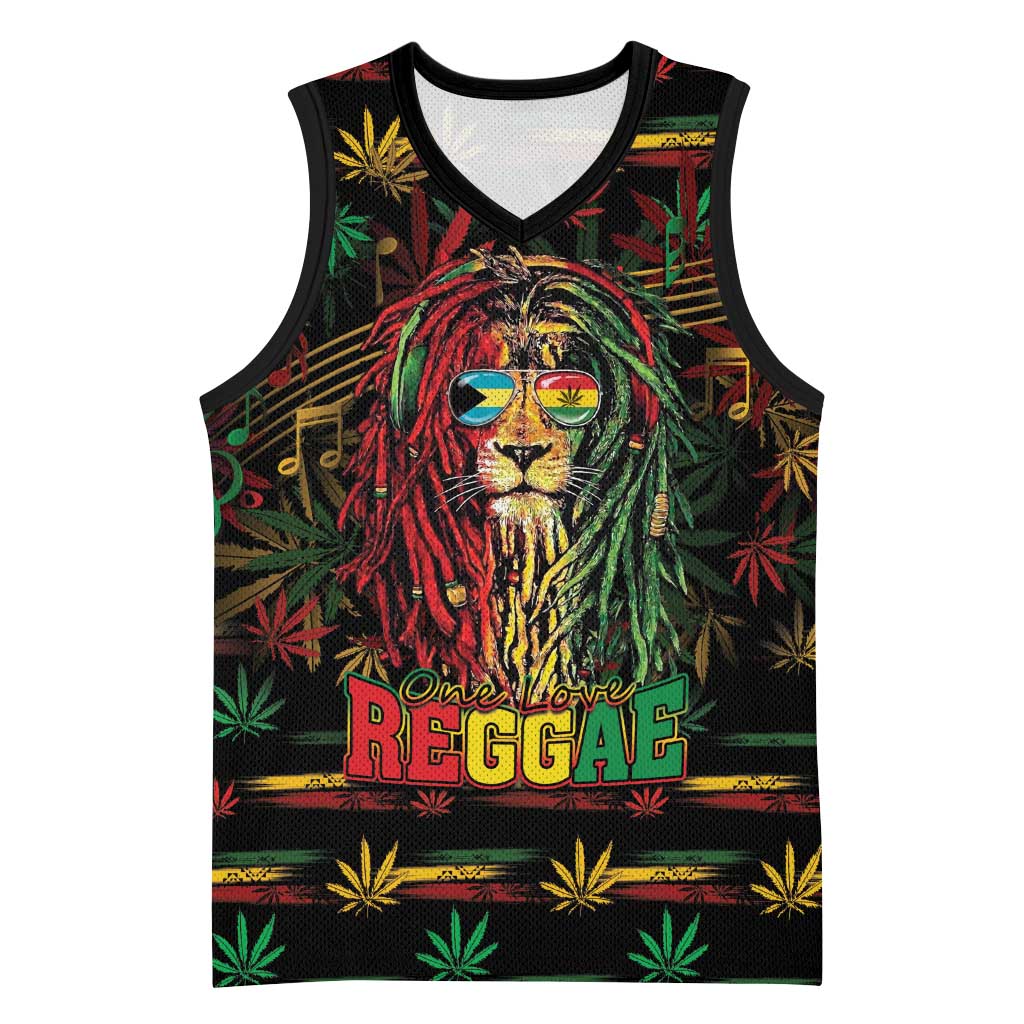 Personalized The Bahamas One Love Reggae Lion Basketball Jersey Caribbean Reggae Spirit