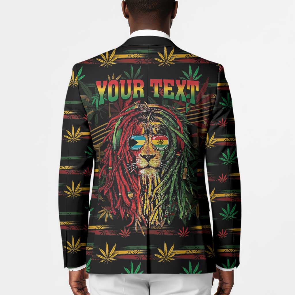 Personalized The Bahamas One Love Reggae Lion Blazer Caribbean Reggae Spirit
