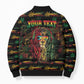 Personalized The Bahamas One Love Reggae Lion Bomber Puffer Jacket Caribbean Reggae Spirit