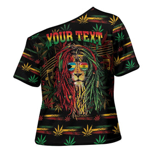 Personalized The Bahamas One Love Reggae Lion Cross Shoulder Shirt Caribbean Reggae Spirit