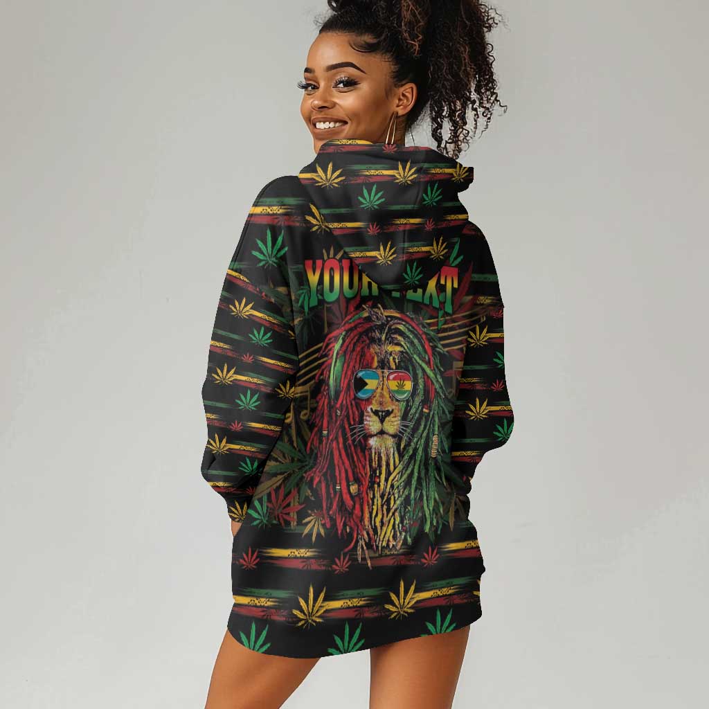 Personalized The Bahamas One Love Reggae Lion Hoodie Dress Caribbean Reggae Spirit